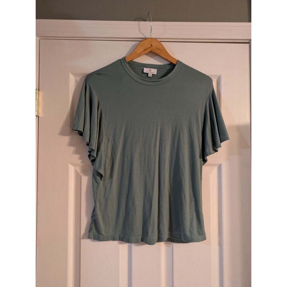 Adriano Goldschmied Flutter Sleeve T Shirt Teal Women's Small NWOT